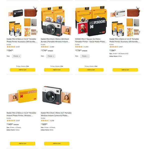 [Amazon.ca] Kodak Photo Printers and Cameras 20 Coupon (Some items