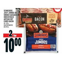 Schneiders Juicy Jumbos Or Smoked Sausages Or Irresistibles Artisan Dry Cured Bacon