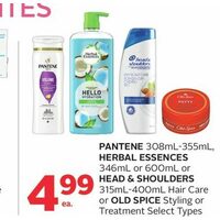 Pantene, Herbal Essences Or Head & Shoulders Hair Care Or Old Spice Styling Or Treatment 