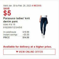 Parasuco Ladies Knit Denim Pant