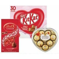 Ferrero Rocher Heart, Lindt Lindor Bags Or Nestle Valentine Minis
