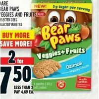 Dare Bear Paws Veggies And Fruits