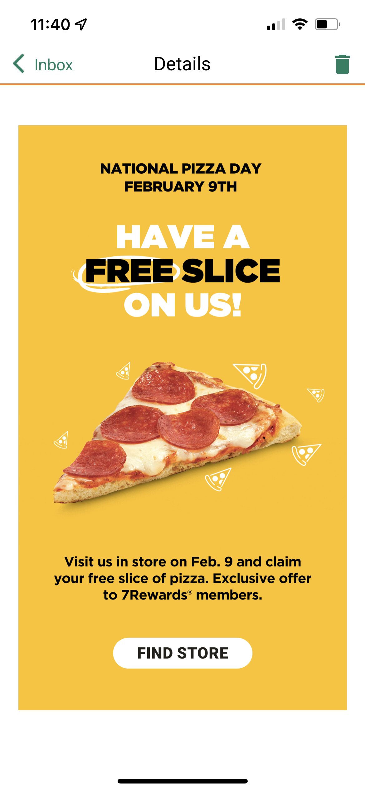 Free large pizza from 7-Eleven with download of their app use code PIZZA :  r/freebies