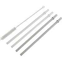 5 pc Reusable Plastic Straws with Cleaning Brush Set