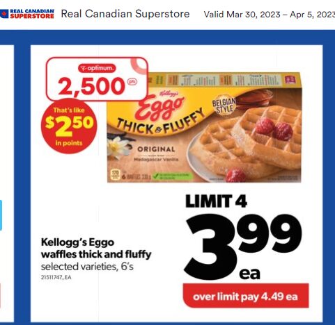 [Real Canadian Superstore] Kellogg's Eggo Waffles Thick and Fluffy 6's ...