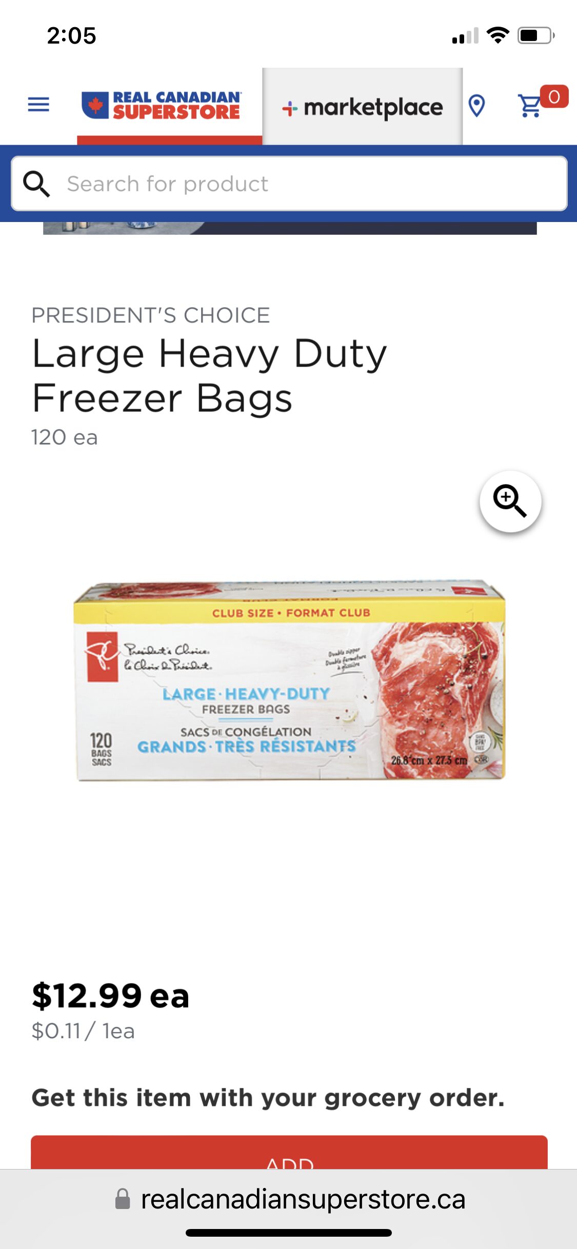 President's Choice Extra Large Heavy Duty Freezer Bags - 10 ea