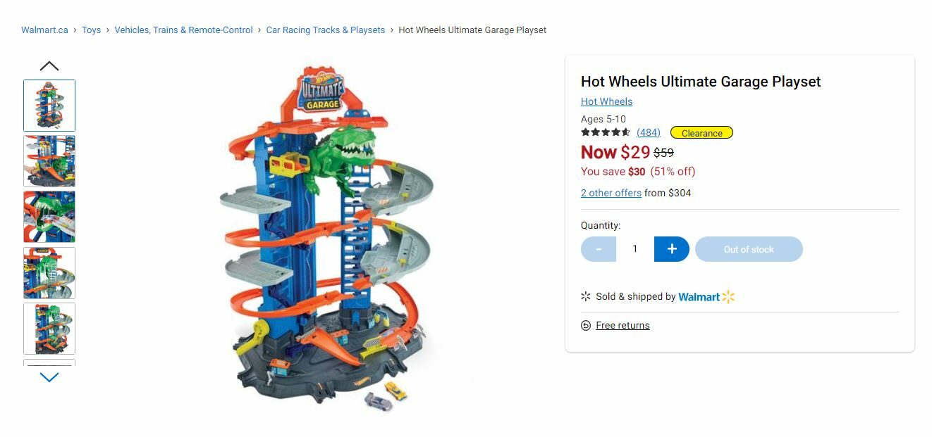 Hot Wheels® Ultimate Garage Robo T-Rex Multi-Level Tower with