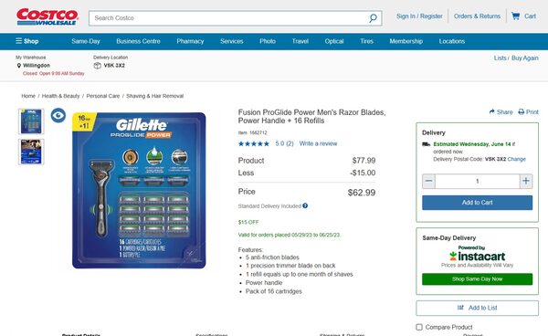 [Costco] Gillette ProShield Men's Vibrating Razor + 16 Blade Refills ...