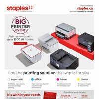 Staples - Weekly Deals - Big Printer Event (NB) Flyer