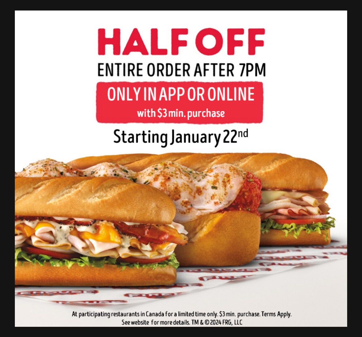 Firehouse Subs 50 off Firehouse subs after 7pm RedFlagDeals