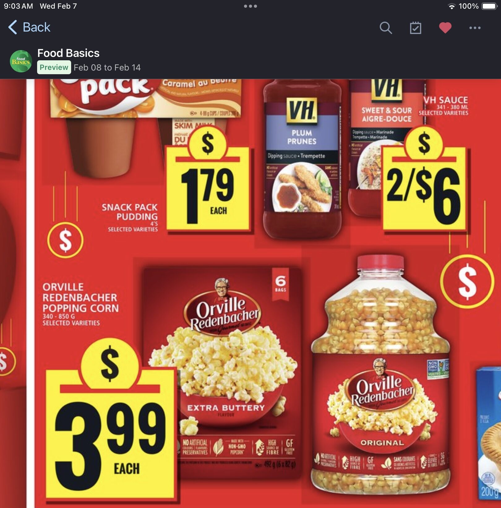 [Foodbasics] Orville Redenbacher $2.99 with print coupon Feb8-14 ...