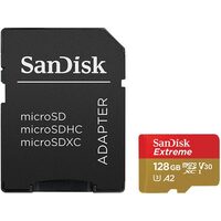 SanDisk Extreme 128GB UHD-I MicroSDXC Memory Card with Adapter
