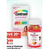 Materna or Centrum Prenatal Products