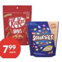 Kit Kat Minis or Smarties Family Size Candy Bag