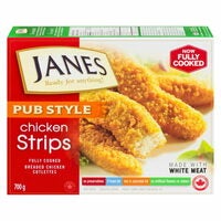Janes Pub Style Popcorn Chicken, Nuggets, Strips or Burgers