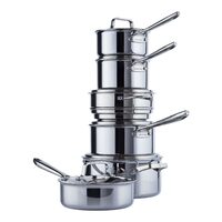 Paderno Canadian Signature Stainless Steel Cooksets - 12-Pc Professional Clad Set