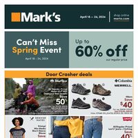 Mark's - Weekly Deals - Can't Miss Spring Event Flyer