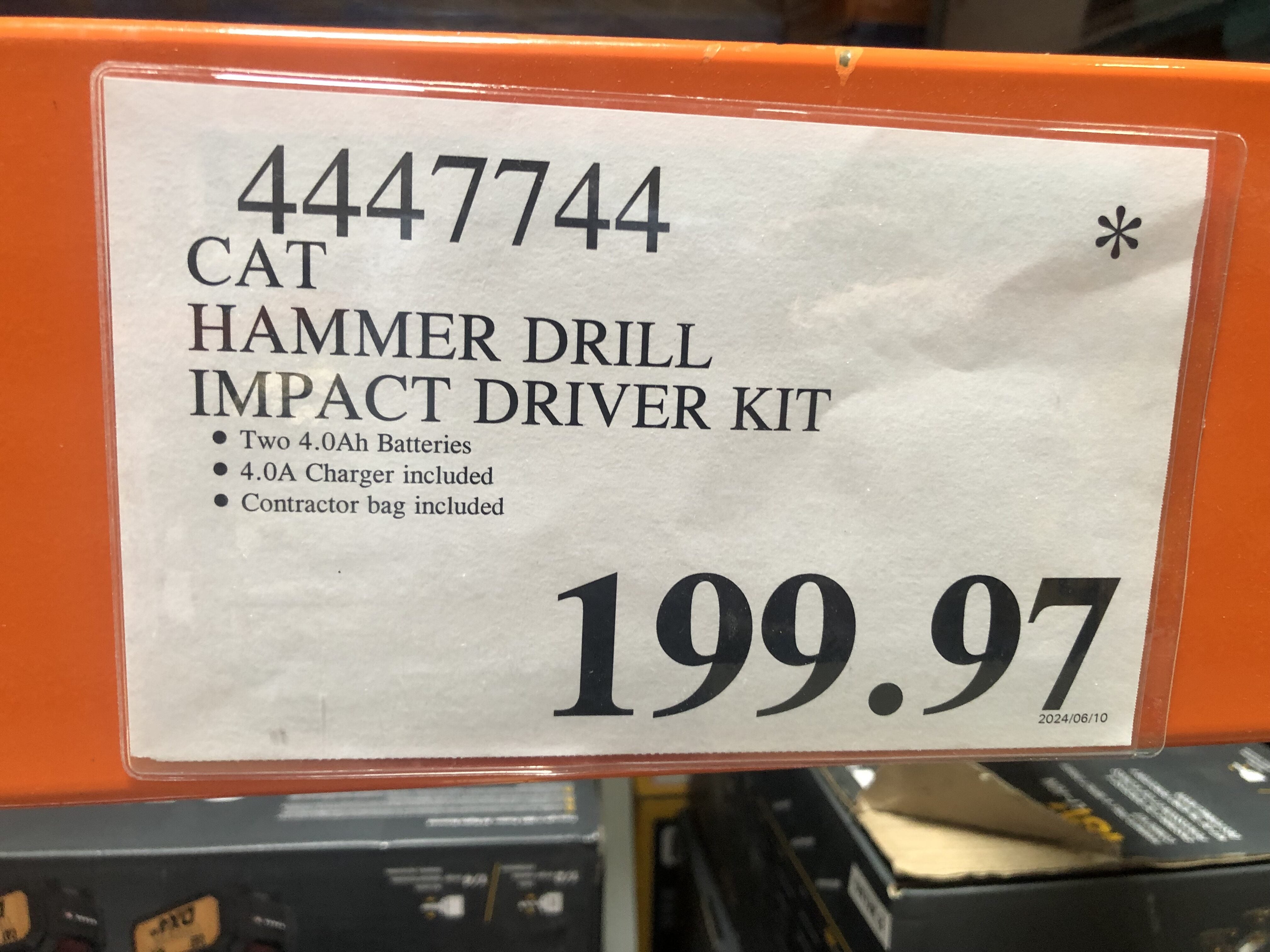 [Costco] Clearance Cat Hammer Dril + Impact Driver Combo + 2x 4Ah