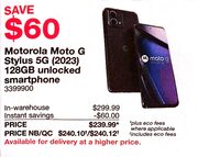 Moto G Stylus 2023 sale price $239.99* ($60 off) in warehouse, starting July 1st 2024