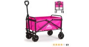 Utility Wagon with Wheels Foldable, 180lbs Mini Capacity in Pink $39.49