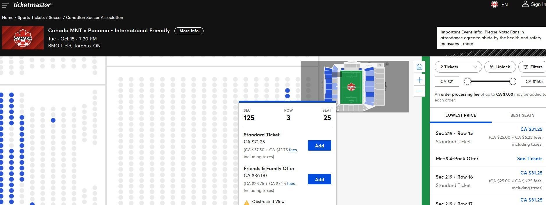 bmo field ticketmaster