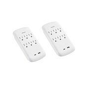 $22.97 - 6-Outlet 15 Amps Indoor Surge Protector with 2 USB Charging Ports (2-Pack)