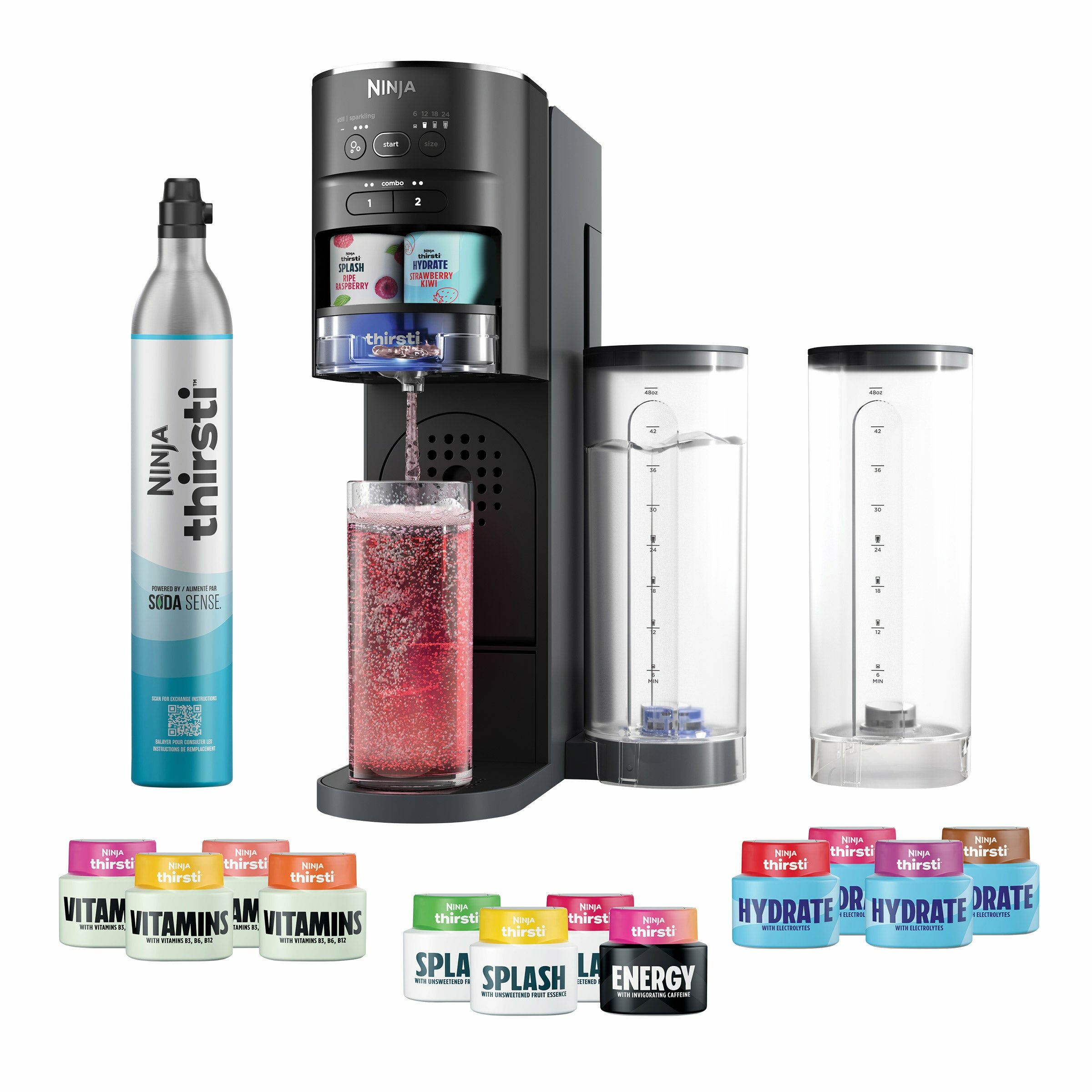 NinjaThirstiDrinkSystem(12Flavourpacks,2WaterCanisters)-$159.99