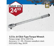 POWERFIST 1/2 in. dr Click-Type Torque Wrench, $24.99