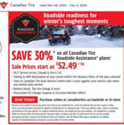 Save 30% on All Canadian Tire Roadside Assistance Plans (Nov. 28 - Dec. 5)