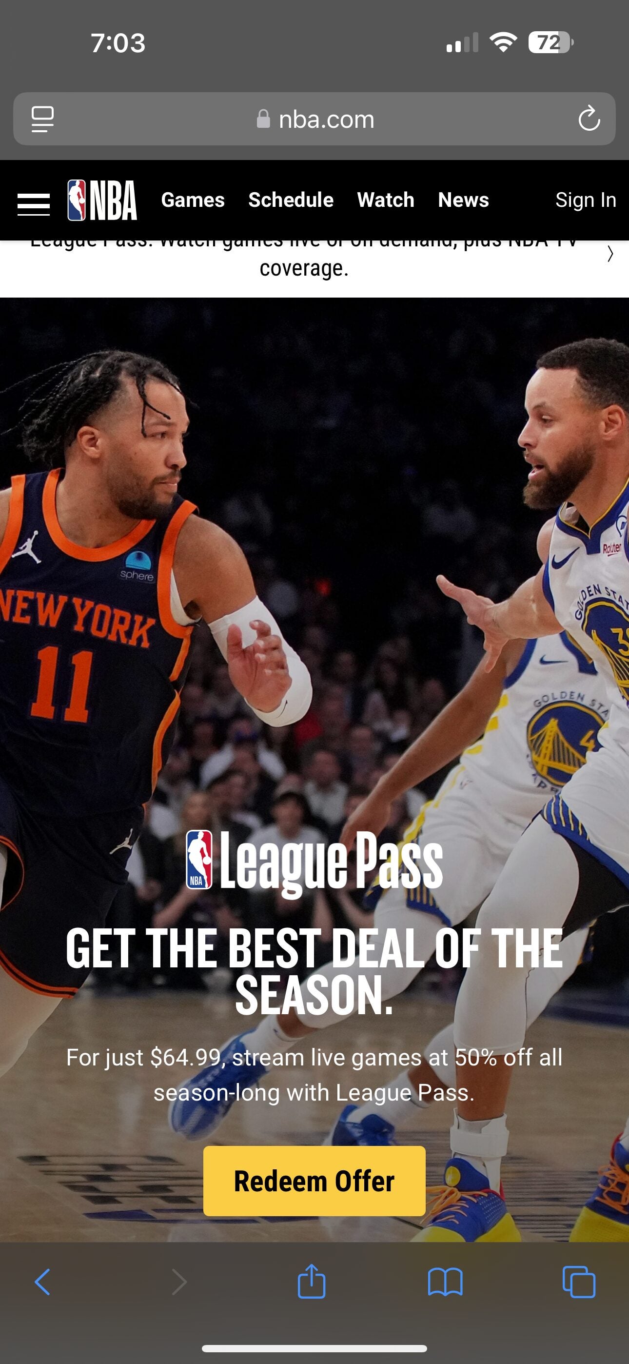 50 off NBA League Pass Black Friday Sale 64.99 RedFlagDeals Forums