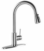 $37.99 - Kitchen Sink Faucet with Pull Down Spray Head, Stainless Steel 360° Swivel Single Handle Tap Brushed Nickel