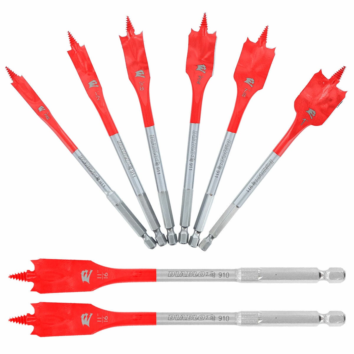 [Home Depot] 6 + 2 bonus (8 total) Diablo SpeeDemon spade bit set; $13 ...