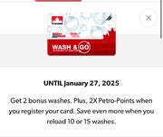 Wash & Go 5+2 bonus washes 50k points or $65