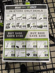 EGO POWER+ in-store sale 2 days only (May 9 & 10)