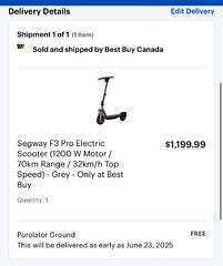 Segway F3 Pro, 70km, 32km/hr, preorder and get $500 off, regular $1199