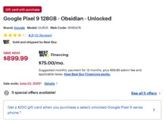 Pixel 9 With $200 Gift Card Plus Other Offers