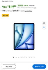 iPad Air 13” M2 256gb $849