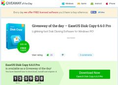 (Windows) EaseUS Disk Copy Pro v6.6.0 (1 year license; RRP US$39.90) - Free (giveaway ends July 18th 1am PT / 4am ET)