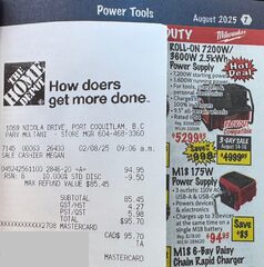 Mileaukee M18 175W Power Inverter price beat in HomeDepot — $85.45