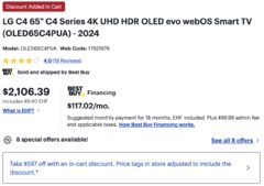 LG C4, 65'' - $1499.99