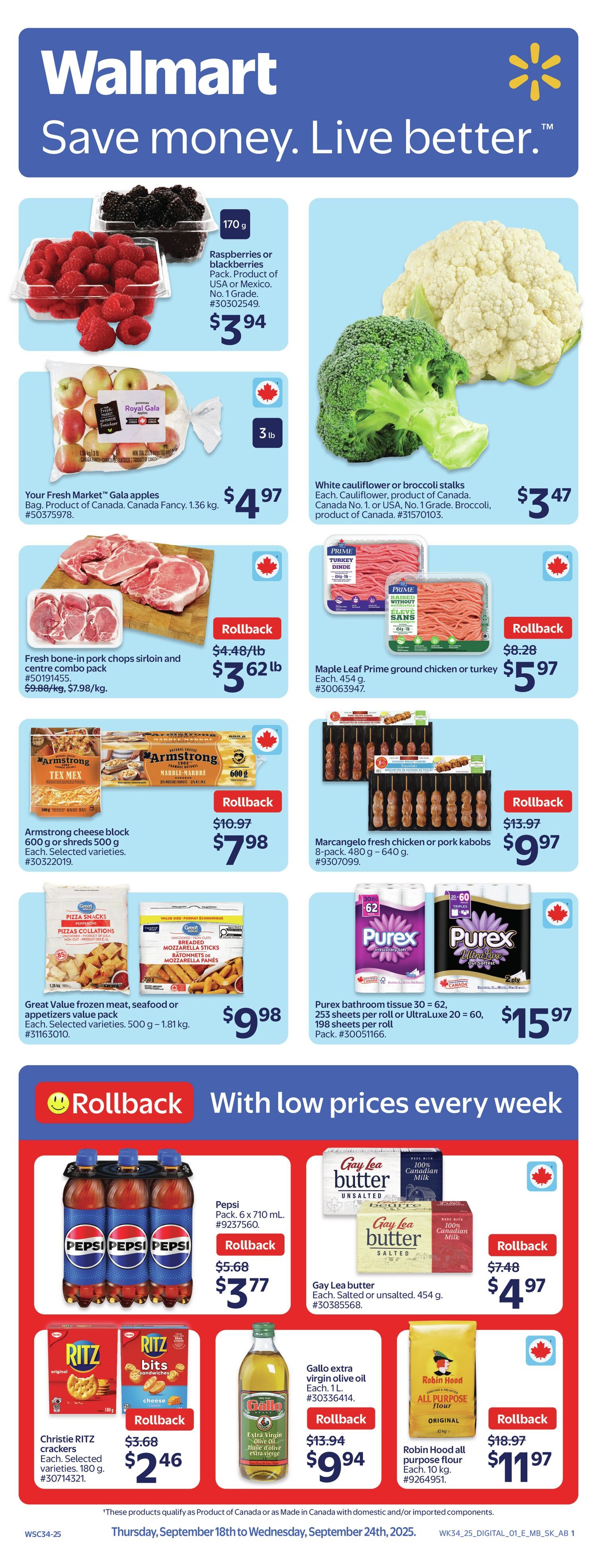 ■■ WEEKLY SALE■■ Walmart Weekly Flyer - Weekly Savings (AB & SK) - Sep 18 – 24
