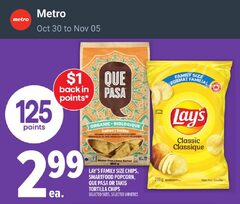 Que Pasa Organic Tortilla Chips 350g $3 plus receive 125 moi points