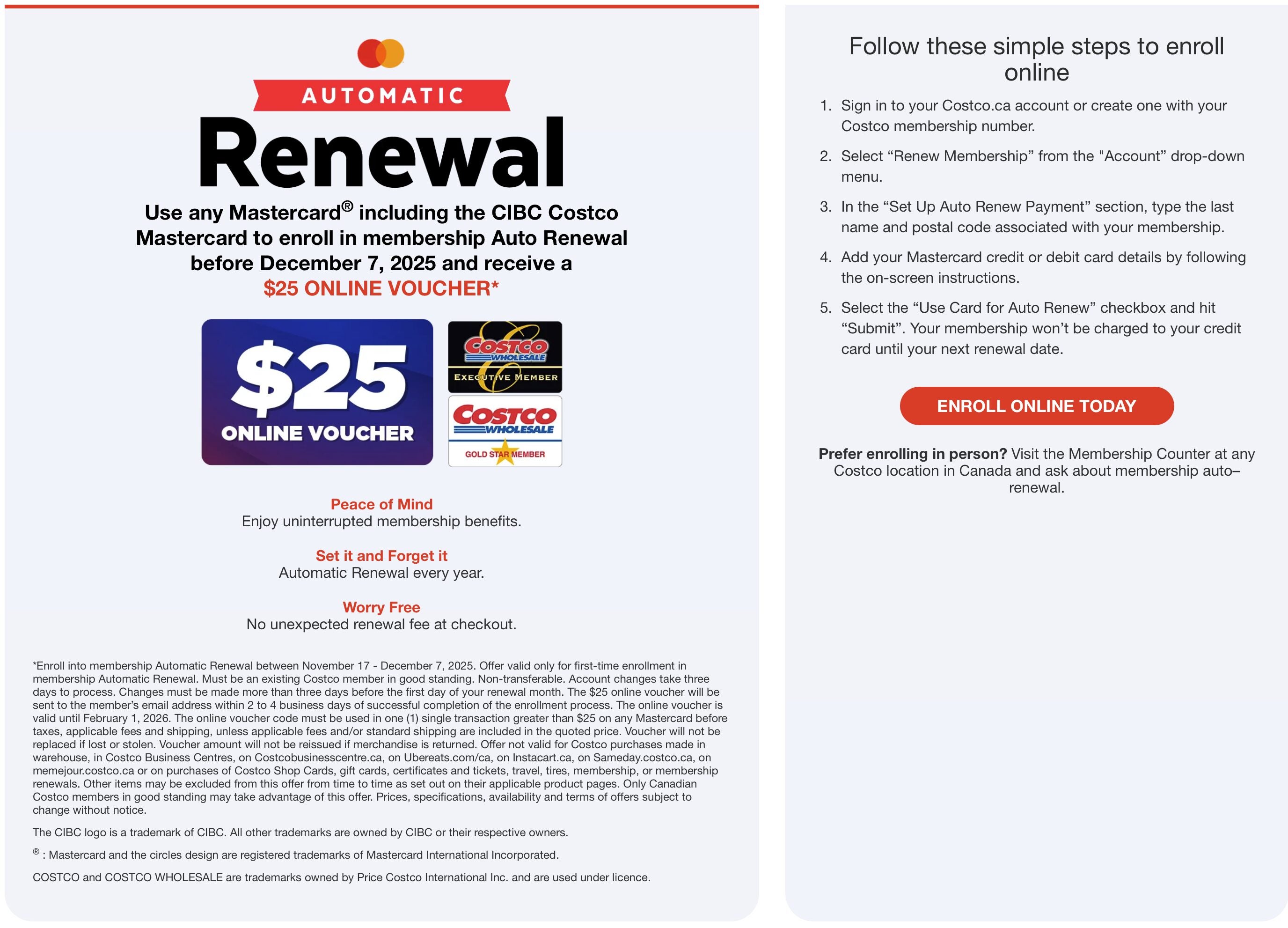 [Costco] Costco Membership Auto Renewal Enrollment - Get $25 Online ...