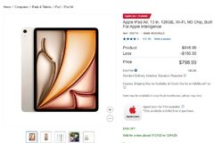 Apple iPad Air, 13 in. 128GB, Wi-Fi, M3 Chip - $799