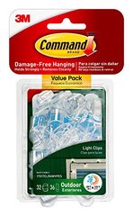 Command 17017CLRAWVPES Outdoor Light Clips, 32 Clips, 36 Strips, $14.48