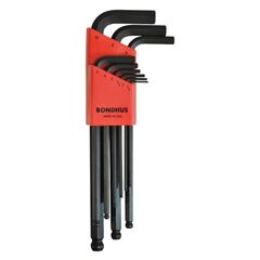 Bondhus 10999 Metric Ball End Hex Keys, Set of 9 L-Wrenches, Sizes 1.5 to 10mm, $10.19