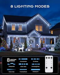 Icicle Lights Outdoor 29.42ft with Remote - 20 Tubes 100 LED Icicle $14.99 w/ FS