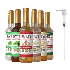Matteo's Sugar-Free Coffee Syrup 6 × 750 mL + Pump ($29.99) — Online Only