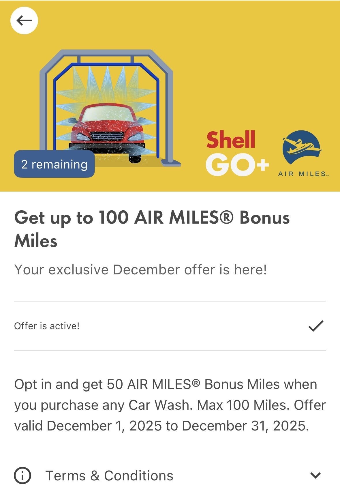 [Shell] 75 Bonus Air Miles for an Ultimate+ Car Wash (Dec 15-17) Max ...