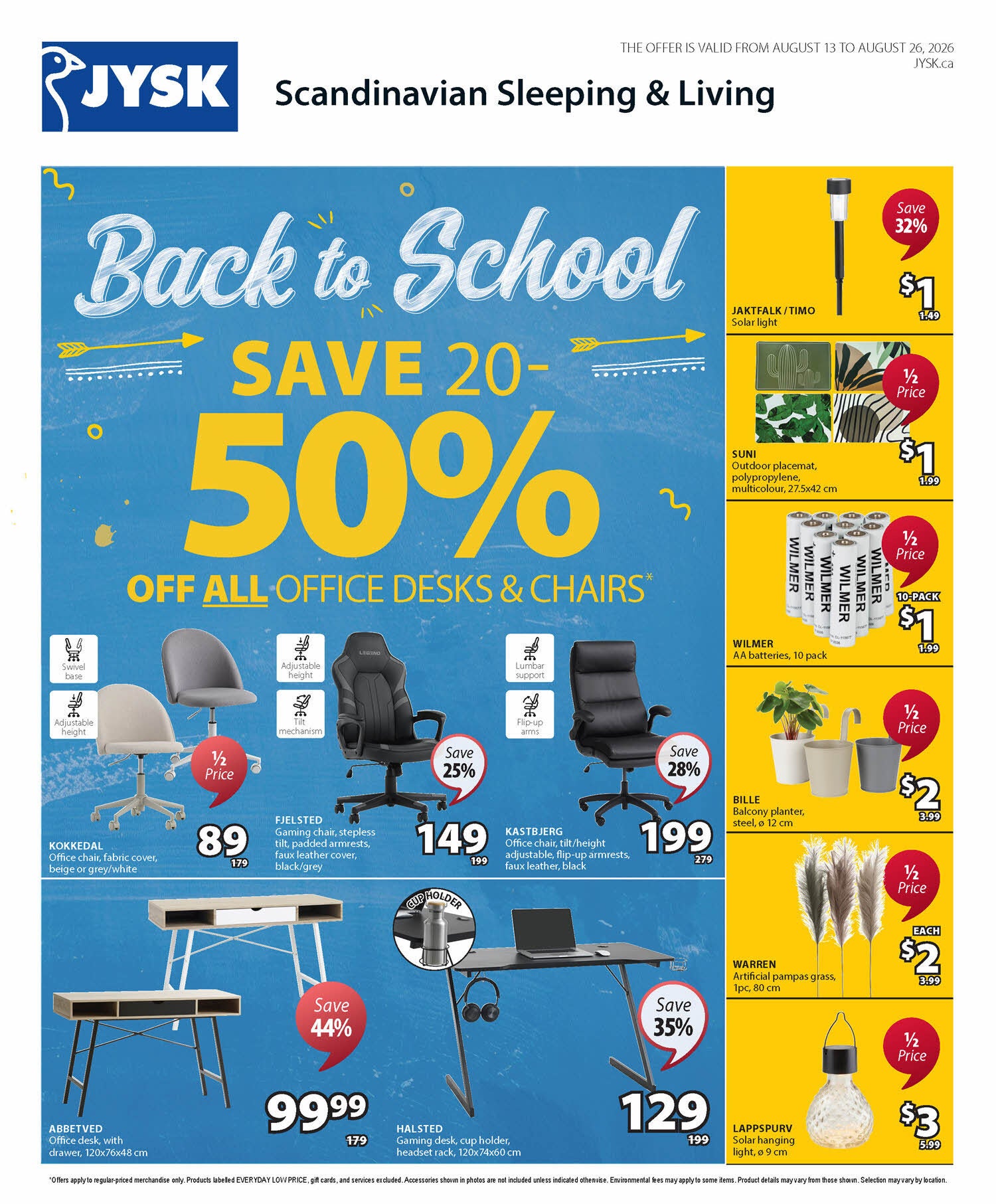 JYSK Weekly Flyer - Weekly Deals - Back To School